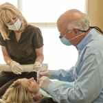 Patient undergoing dental exam