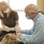 Patient undergoing dental exam