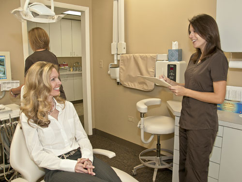 Office tour, patient in a dental chair
