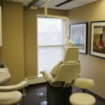Dental chair by a window