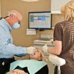 Patient undergoing dental exam