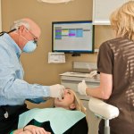 Patient undergoing dental exam
