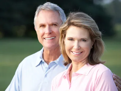 Smiling older couple